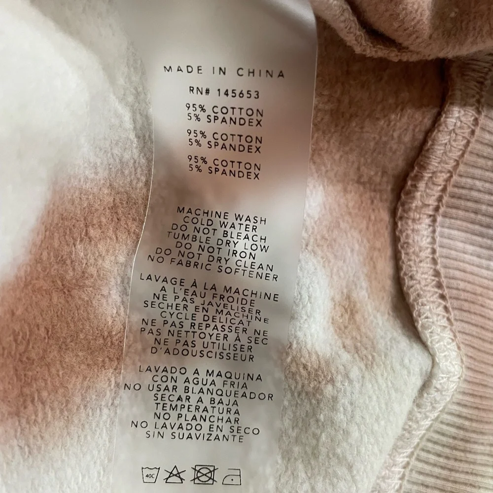 NWT LACAUSA (Anthropologie),C'est La Vie Tie Dye Crewneck Sweatshirt, Clay, S - Picture 7 of 7